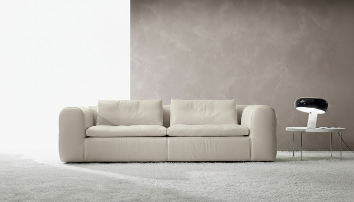 Sofa 3 Seater Furniture Leather White Three-Seater Sofas Luxury Living Room