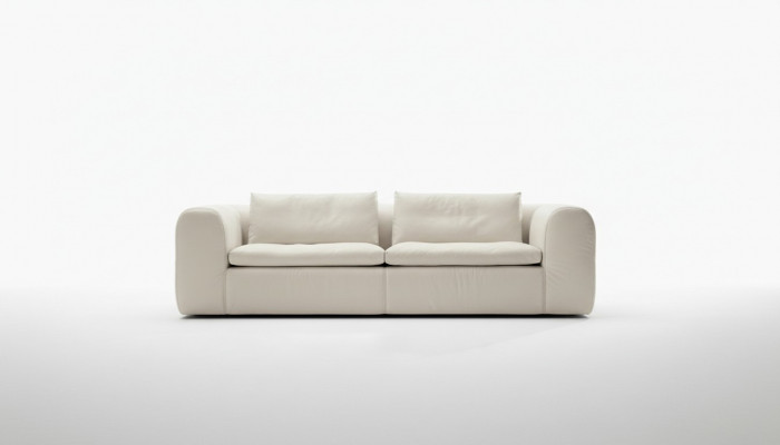 Sofa 3 Seater Furniture Leather White Three-Seater Sofas Luxury Living Room