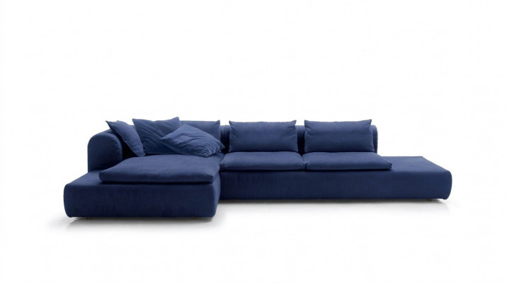 L-shaped sectional furniture blue sofas textile couch upholstery couches sofa