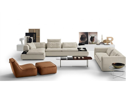 Design Sofa L Shape Upholstered Couch Living Room Corner Sofa Leather Luxury Furniture