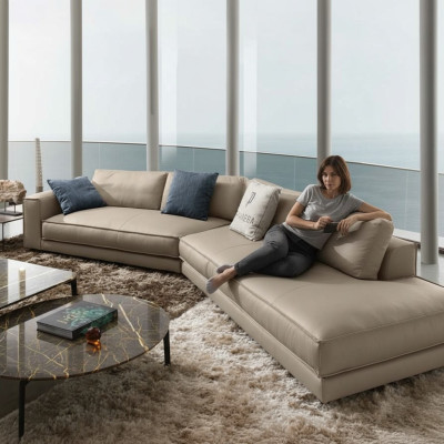 Leather sofa, corner sofa, couch, Prianera sofa, couches, Italian furniture, sofas