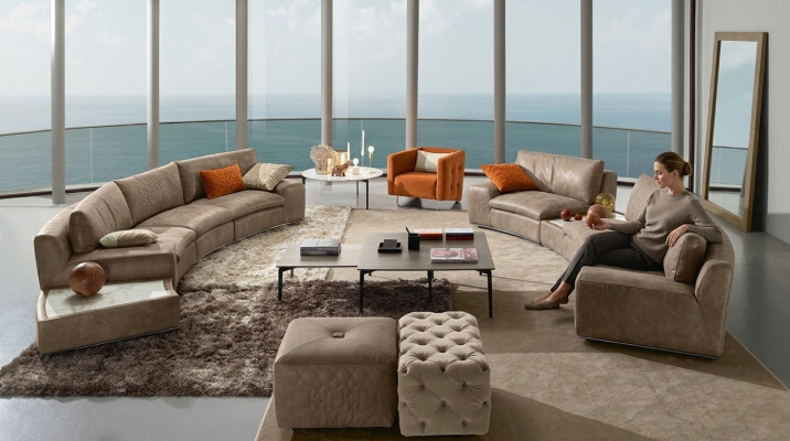 Villa Round Couch Design Living Landscape Round Sofa Couches Furniture Corner Sofa