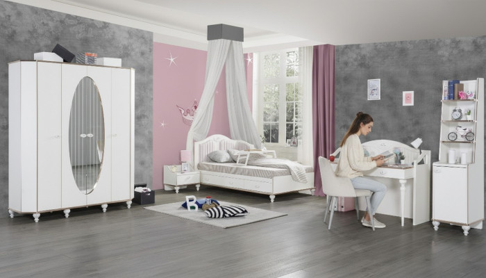 Bedroom set 5-piece. Bed, nightstand, desk, children's bed, furniture