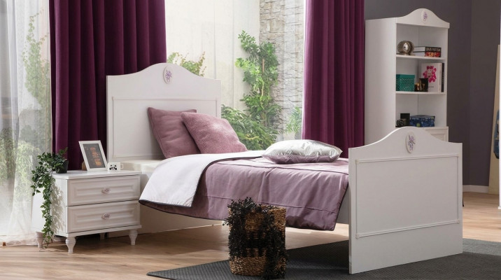 Youth bed children's bed kids design modern white bed children's room new