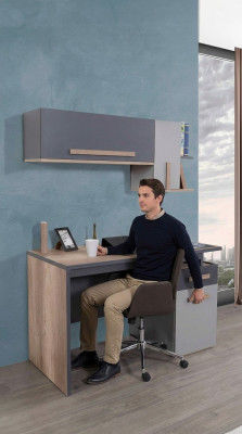 Modern desk table wall shelf wood youth children's room furniture design