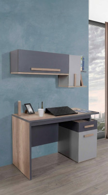 Modern desk table wall shelf wood youth children's room furniture design
