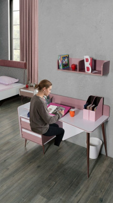 Desk Wood Pink Table Desks Shelf Furniture Youth Room Design