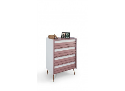 Chest of drawers with mirror wood dresser furniture cabinet children's room pink new