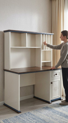 Desk luxury table desks shelf cabinet wood furniture tables