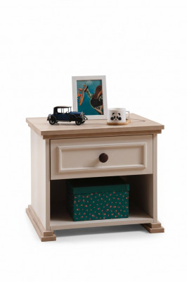 Design Modern Furniture Nightstand Children Side Youth Room Beige Wood