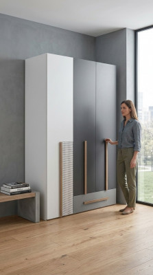 Wardrobe Modern Style Cabinets Shelf Wardrobe Youth Room Wood