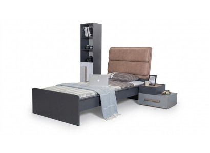 Bed youth room beds bedroom furniture single bed furnishing grey