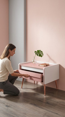 Design bedside tables, consoles, side tables, wood, children's bedside table, children's room