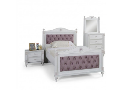 Designer bed bedside table bedroom youth room set furniture 2-piece beds