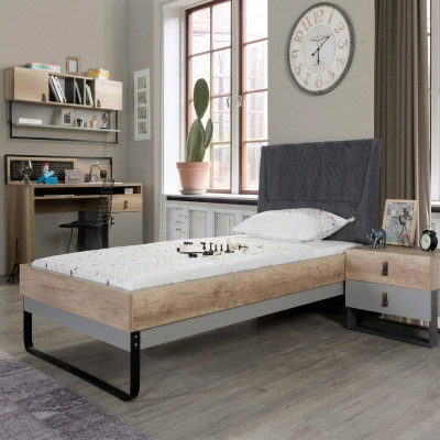 Designer youth room bedroom bed nightstand desk 3-piece.
