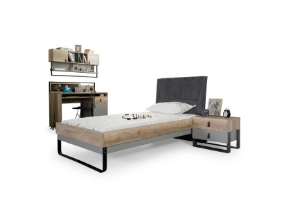 Designer youth room bedroom bed nightstand desk 3-piece.