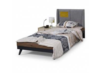 Bed wood beds bed frame youth room children's room black single bed