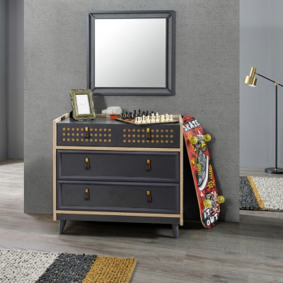 Youth room dresser with mirror luxury console dressers furniture blue