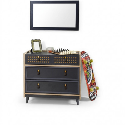 Youth room dresser with mirror luxury console dressers furniture blue