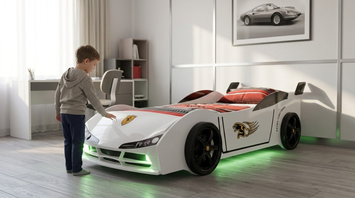 Race car bed mattress children's car bed children's room furniture