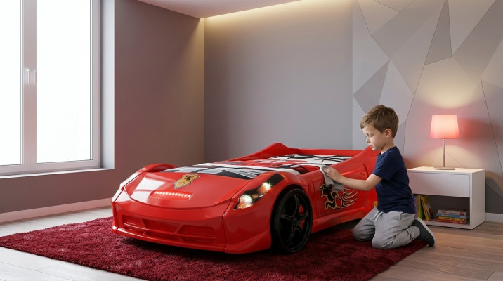 Kids' room bed children's bed design race car bed with mattress