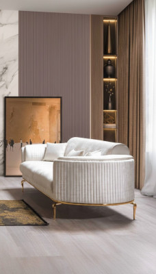 Luxury three-seater sofa couch modern couches textile fabric 234cm XXL