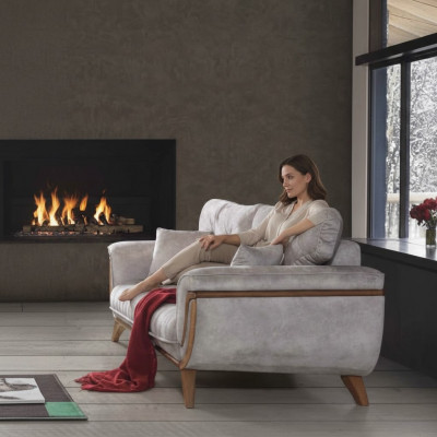 Luxury Three-seater Modern Sofa Upholstered Furniture Gray Couches Sofas