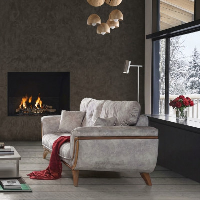 Luxury Three-seater Modern Sofa Upholstered Furniture Gray Couches Sofas
