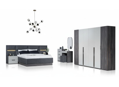 Bedroom set furniture bed 2x bedside table wardrobe furniture complete set 5-piece