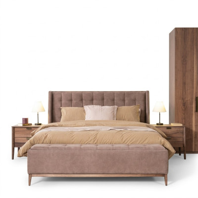 Bed design double bed luxury beds upholstered bedroom furniture new material wood