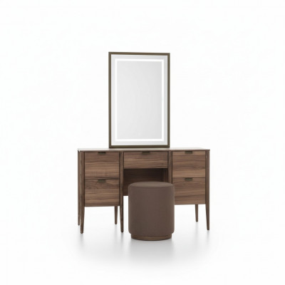 Makeup table set console mirror material wood bedroom furniture design stool