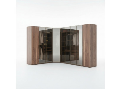Walk-in closet glass cabinet transparent doors corner cabinet new