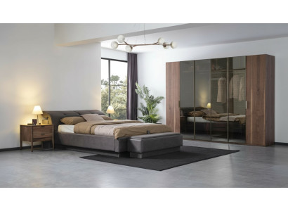Bedroom set furniture bed 2x bedside table wardrobe furniture complete set 4-piece.