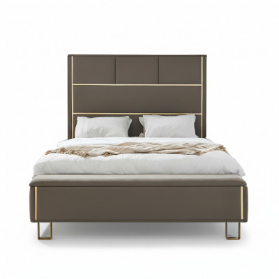 Taupe upholstered beds double bed wood bedroom furniture hotel upholstery 180x200