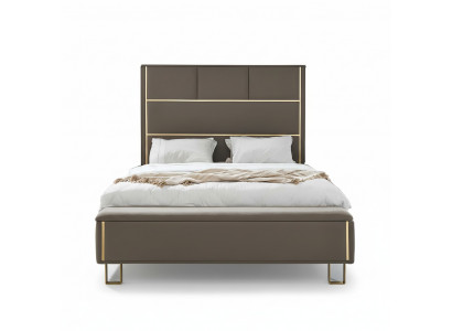 Taupe upholstered beds double bed wood bedroom furniture hotel upholstery 180x200
