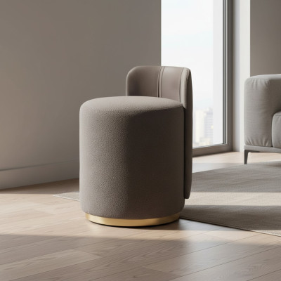 Designer armchair luxury ottoman vanity stool round upholstered chair bench