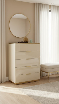 Cabinet Beige Wood Luxury Tall Cabinet Console Cabinets Furniture Sideboard Closet