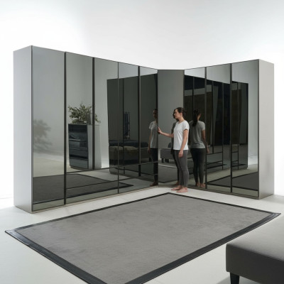 Mirror cabinet, corner cabinet, bedroom wardrobe, luxury cabinets, furniture, glass