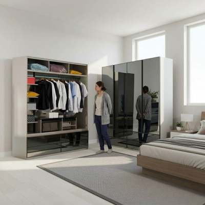 Wardrobe closet glass cabinet bedroom wood modern cabinets furniture new