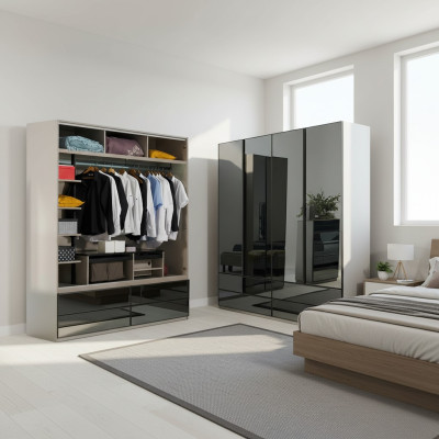 Wardrobe closet glass cabinet bedroom wood modern cabinets furniture new