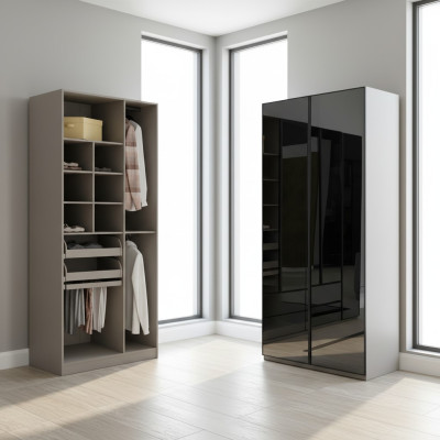 Wardrobe Cabinet Multipurpose Wardrobe Gray Material Wood Cabinets