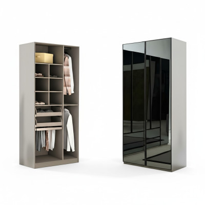 Wardrobe Cabinet Multipurpose Wardrobe Gray Material Wood Cabinets