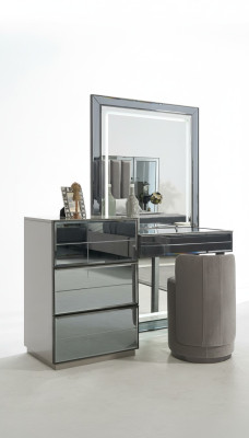 Dressing Table Set Console Bedroom Furniture Design Stool Luxury Table Wood 2-piece