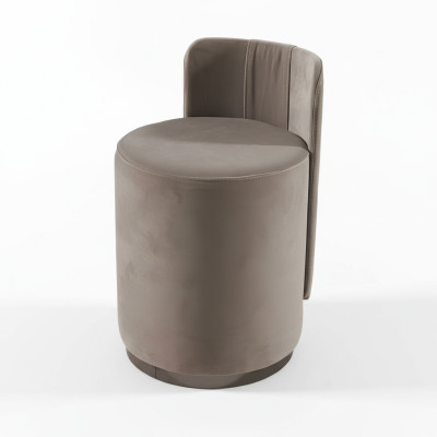 Designer armchair luxury ottoman dressing table stool round upholstered chair brown bench