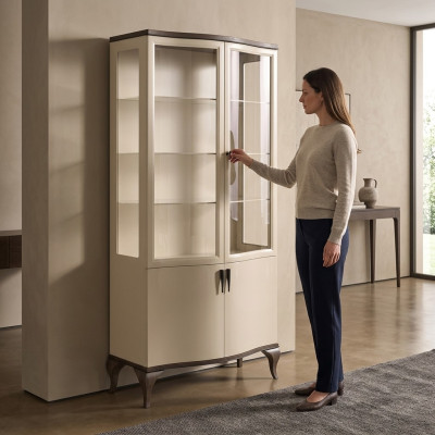 Luxury two-door display cabinet glass cabinet wood cabinets furniture new