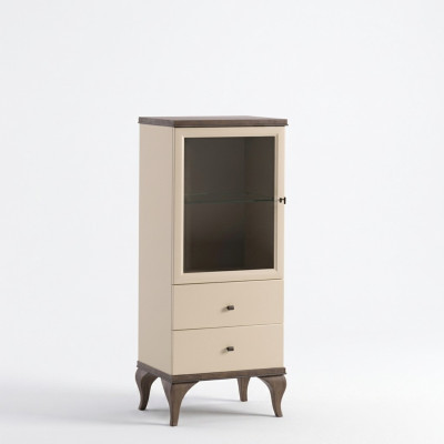Glass cabinet living room cabinets sideboard beige showcase furniture wood