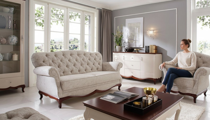 Seat cushion Chesterfield sofa set sofa couch 2-piece sofas 3+1