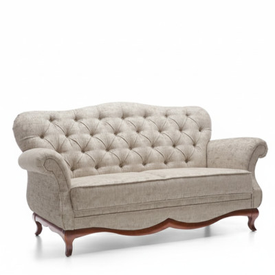 Two-seater Chesterfield couch sofa furniture living room fabric seat cushion
