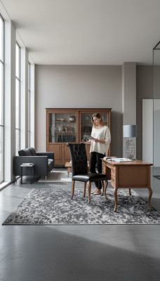 Classic desk with armchair luxury office furniture wooden furnishings