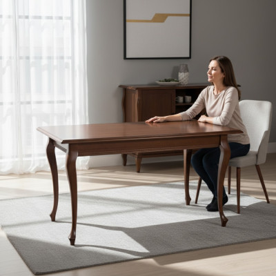 Dining table, wooden table, furniture, classic dining room tables, 130x100cm